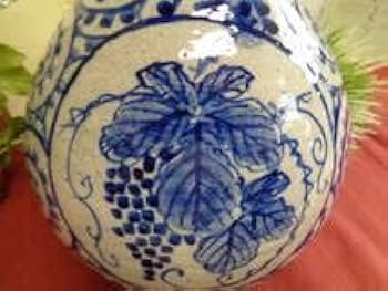 Amazon.co.jp: 信楽焼 壺久郎作 花瓶壺 蛸唐草模様 葡萄絵柄 品